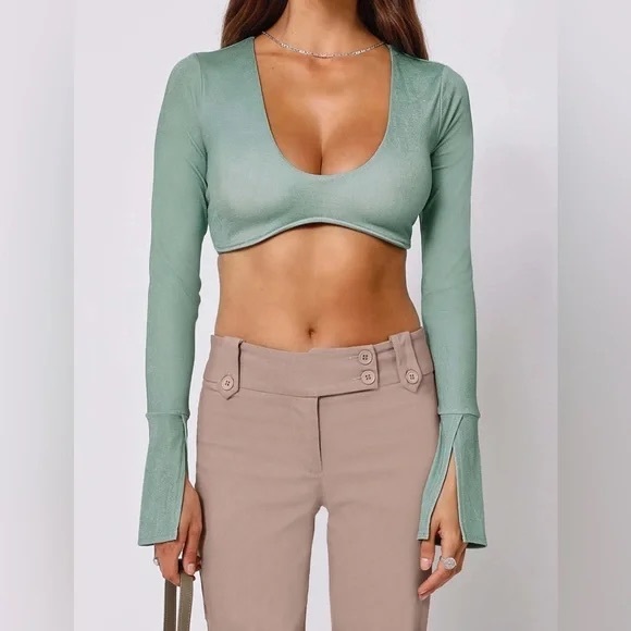 NWT Tiger Mist underwire long sleeve crop top size xs - Picture 3 of 5